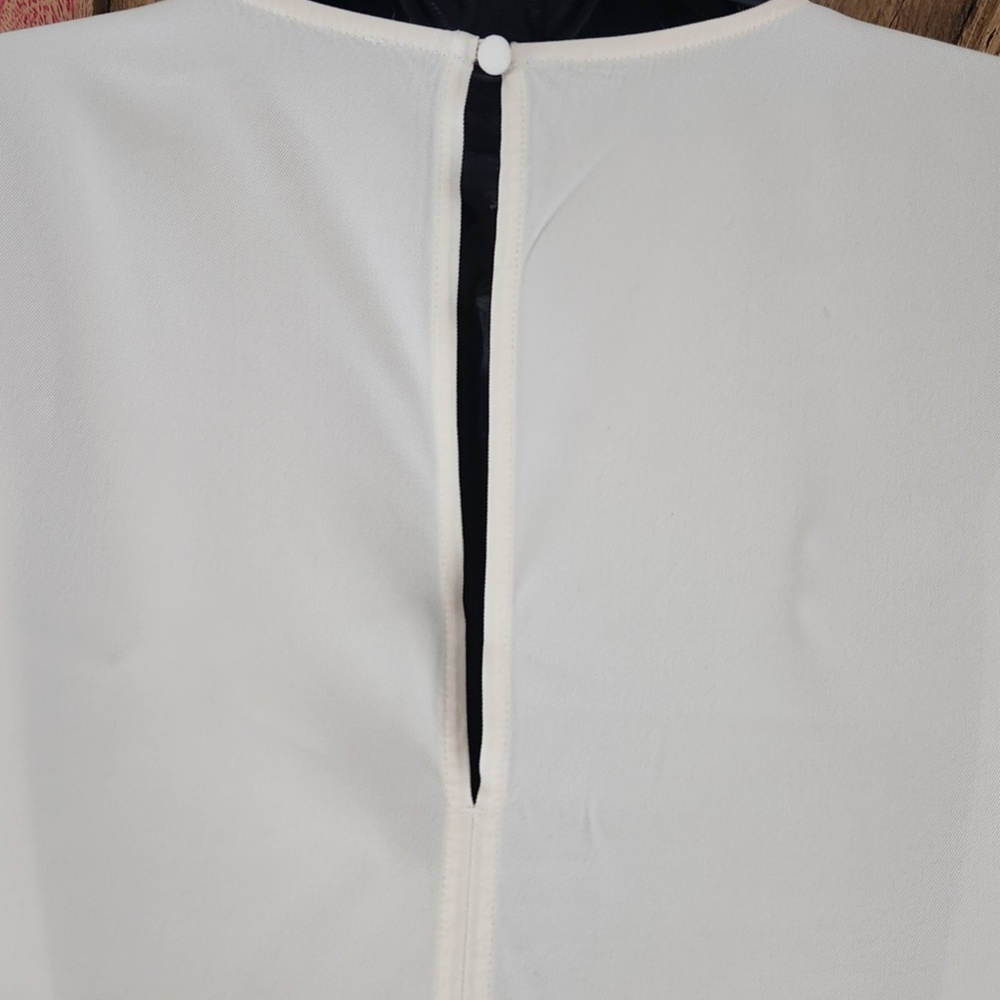 COS relaxed/oversized cream silky viscose Dress Sz M pockets slit midi - Picture 8 of 13